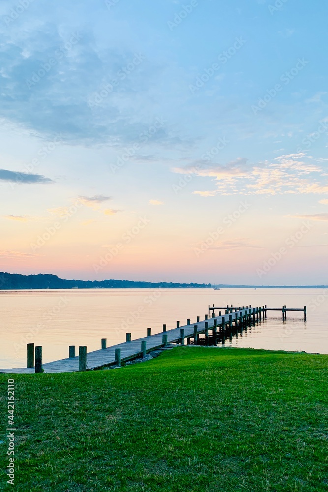 sunset over the lake