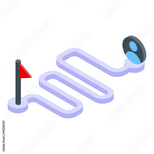 Parcel tracking route icon isometric vector. Delivery track. Service parcel tracking