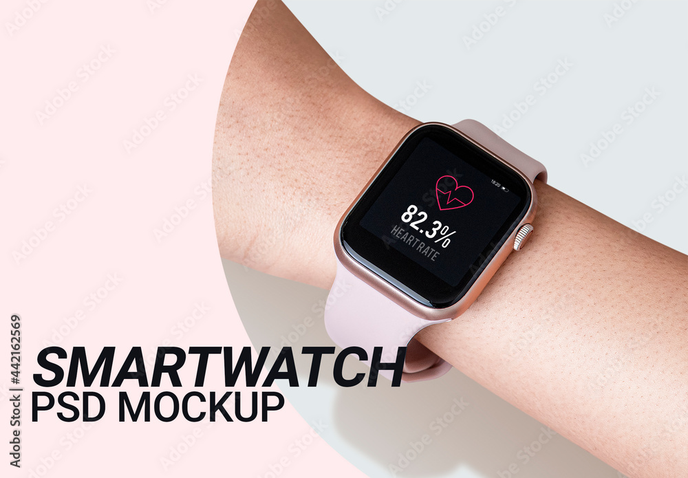 Editable Smartwatch Screen Mockup Stock Template | Adobe Stock