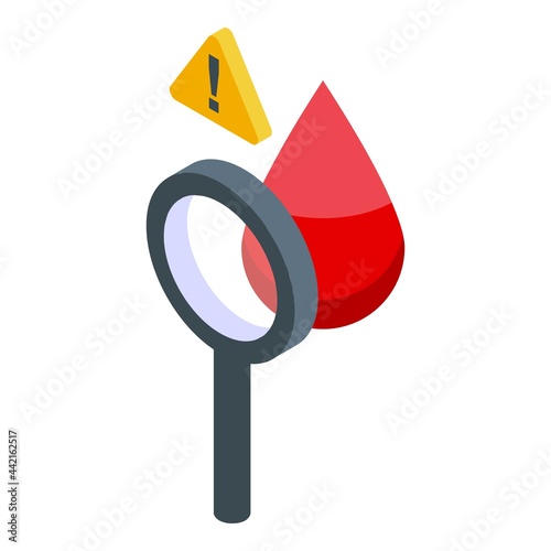 Blood test icon isometric vector. Lab tube. Blood laboratory drop