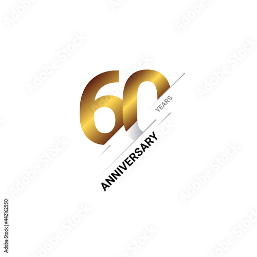 60 year anniversary celebration template design. Vector illustration