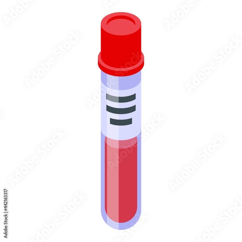 Blood test tube icon isometric vector. Lab medical test. Drug laboratory drop