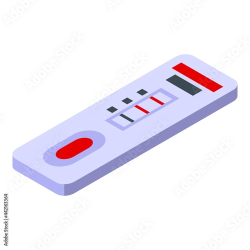 Test result device icon isometric vector. Blood hiv test. Doctor glucose result