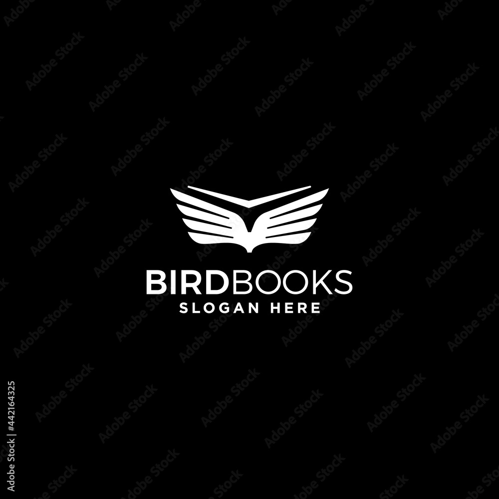 Fototapeta premium Bird + book. Text and color can be change.