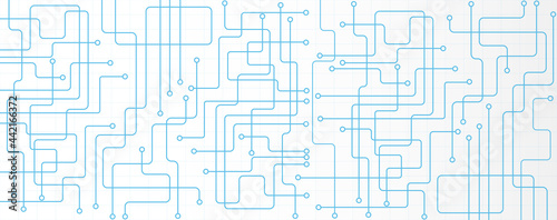 Abstract of blue circuit electronic or electrical line connection engineering technology concept, vector background