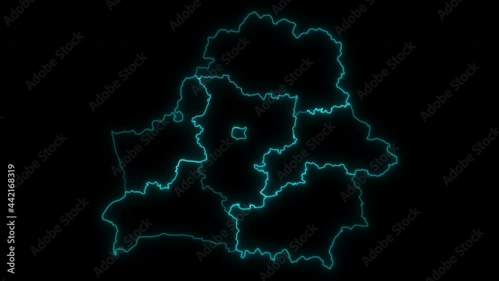 Animated Outline Map of Belarus with Regions Animated Outline Map of Belarus with Regions