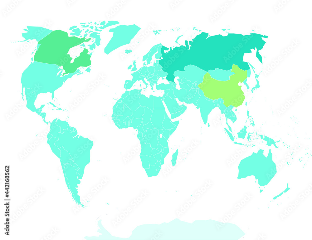 World map on a white background