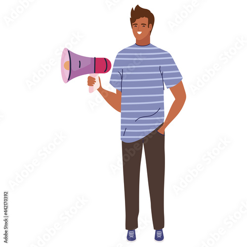 man with megaphone