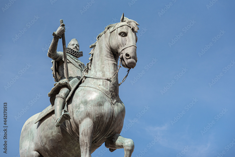 Philip III on horseback in the Plaza Mayor, Madrid, Spain