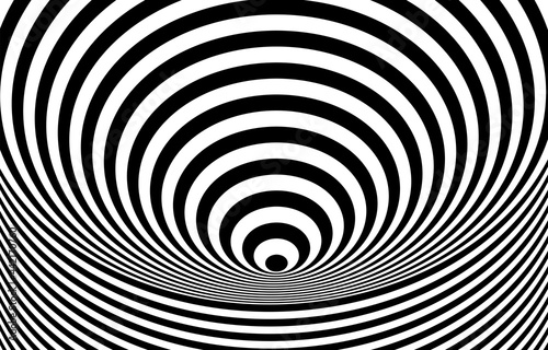 Black and white hypnotic optical Illusion background
