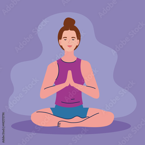 young woman in lotus position