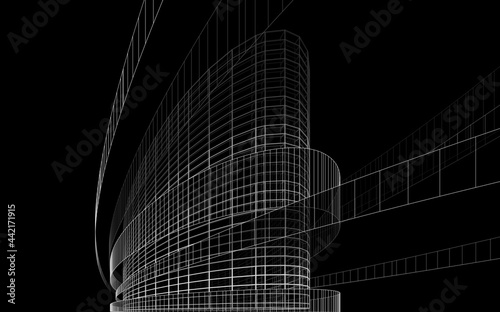 Wallpaper Mural architecture drawing digital background 3d illustration Torontodigital.ca