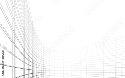 architecture drawing digital background 3d illustration