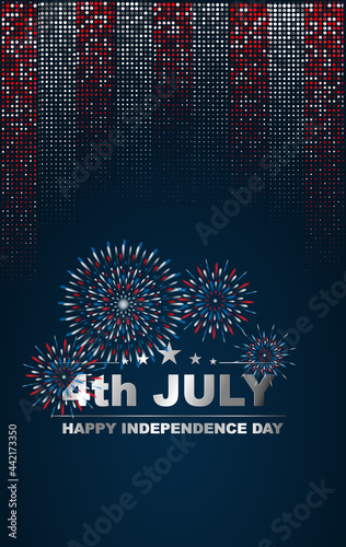 4th July or Independence Day banner design of vector
