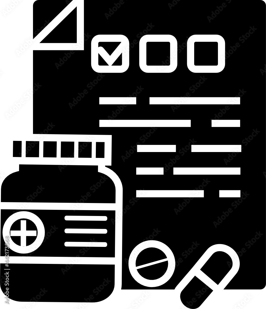 Medical Prescription Icon. Medical Check up concept icon style Medical Prescription Icon. Medical Check up concept icon style