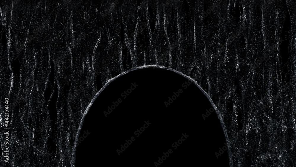 Waterfall texture loop isolated on black background. 4K for mapping 3d illustratration.