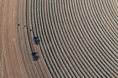Bailing hay on a pivot.  