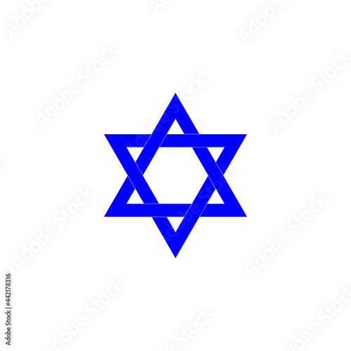 Blue Star of David icon isolated on white background. Jewish symbol modern, simple, vector, icon for website design, mobile app, ui. Vector Illustration