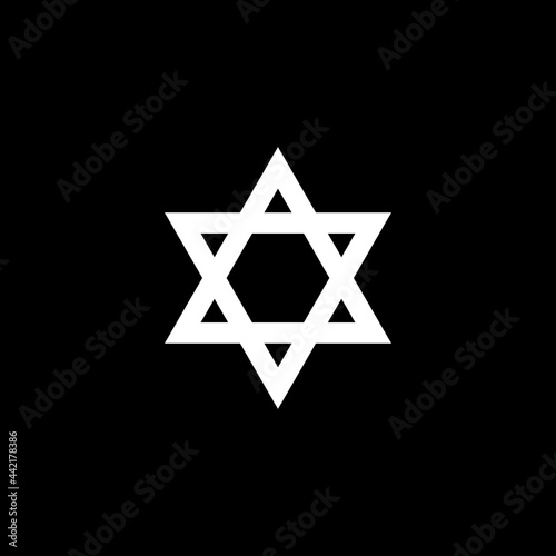 Star of David icon isolated on black background. Jewish symbol modern, simple, vector, icon for website design, mobile app, ui. Vector Illustration