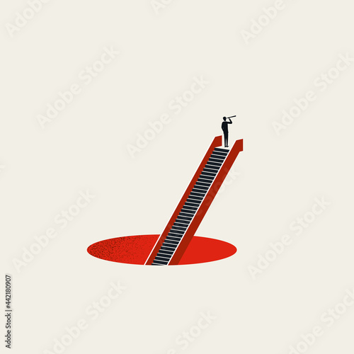 Business career top vector concept. Looking for new opportunity. Vision, motivation, ambition minimal illustration.