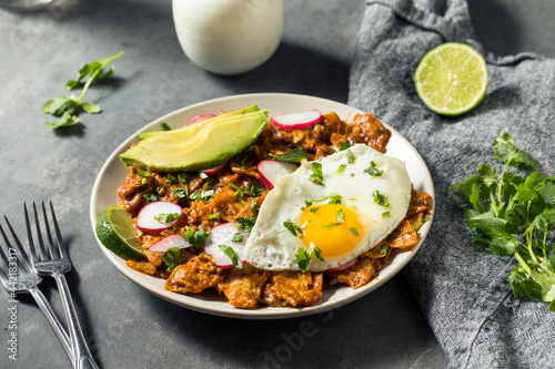 Homemade Mexican Chilaquiles for Breakfast