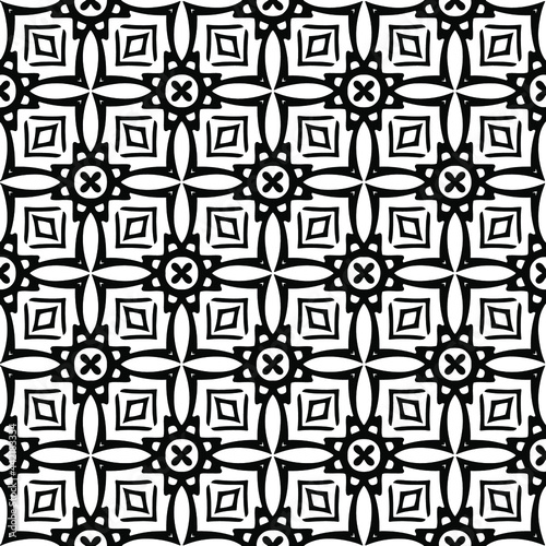 floral seamless pattern background.Geometric ornament for wallpapers and backgrounds. Black and white pattern. 