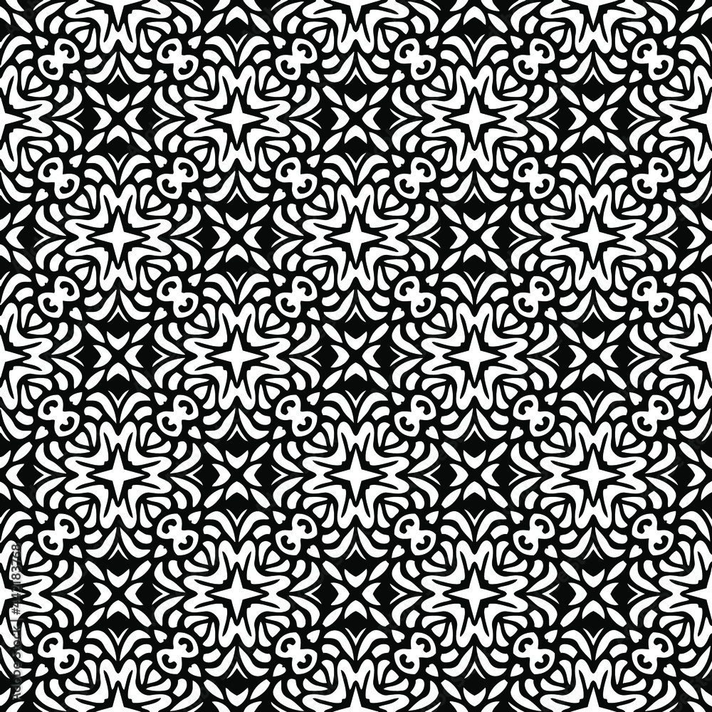floral seamless pattern background.Geometric ornament for wallpapers and backgrounds. Black and white pattern. floral seamless pattern background.Geometric ornament for wallpapers and backgrounds. Black and white pattern.