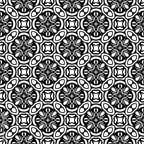 floral seamless pattern background.Geometric ornament for wallpapers and backgrounds. Black and white pattern. 