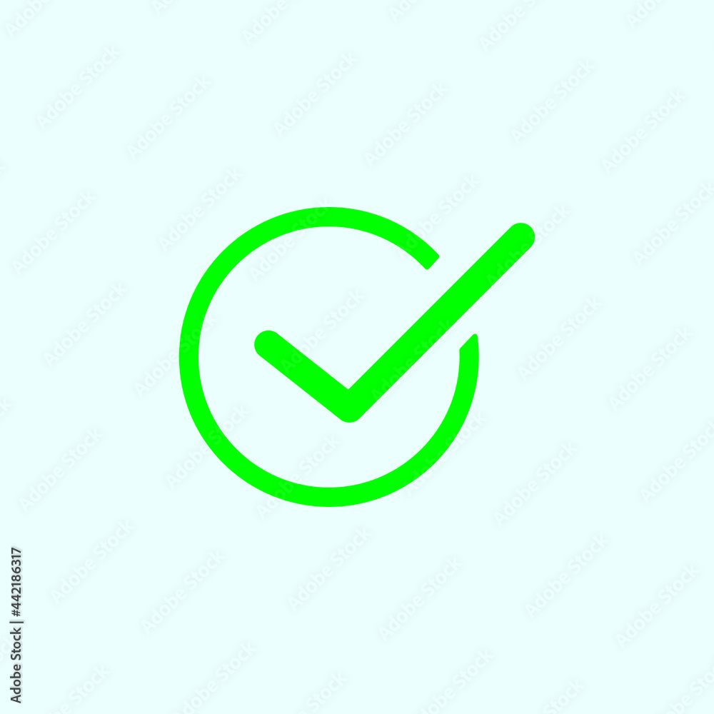 Check mark green line icons. Vector illustration. - Vector Check mark green line icons. Vector illustration. - Vector