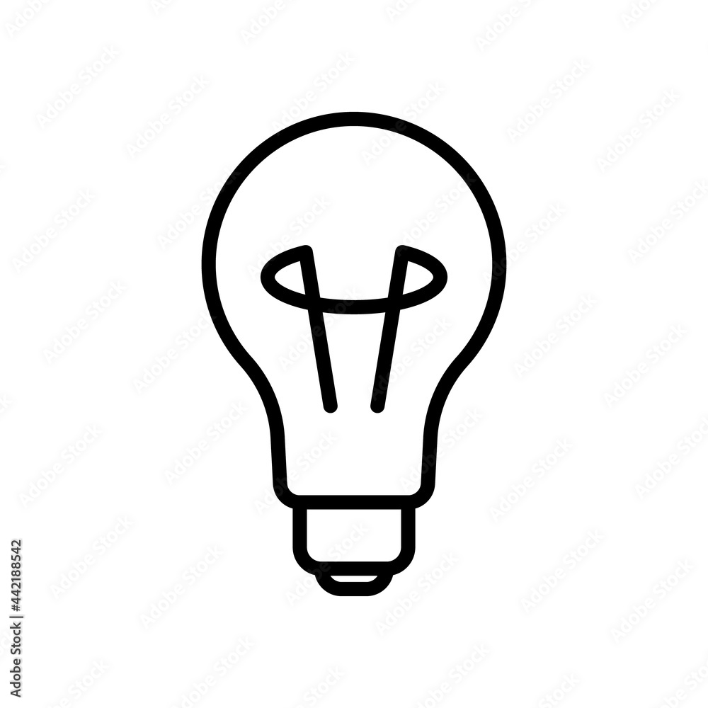 Lightbulb line line icon. Clipart image isolated on white background Lightbulb line line icon. Clipart image isolated on white background
