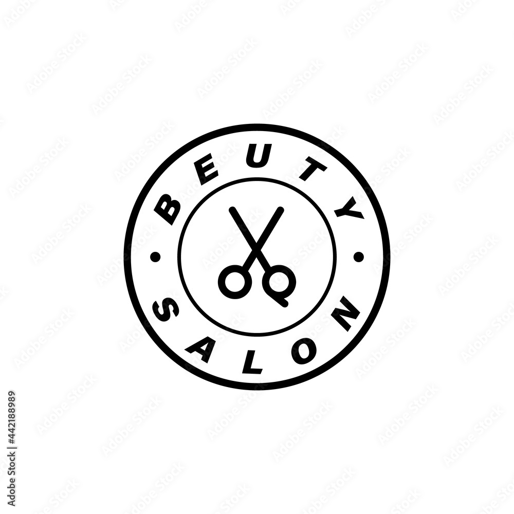 Minimalist beauty salon logo design isolated on white background Minimalist beauty salon logo design isolated on white background