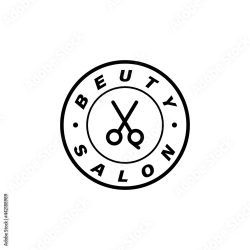 Minimalist beauty salon logo design isolated on white background
