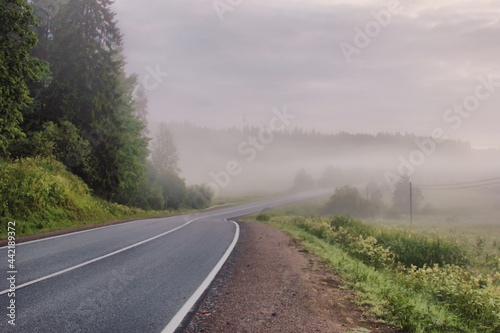 road in fog