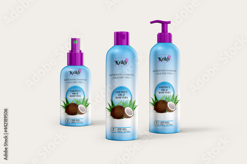 Cosmetic Bottle - Mockup
Aloe Vera oil with plant leaves. Packaging brand design
