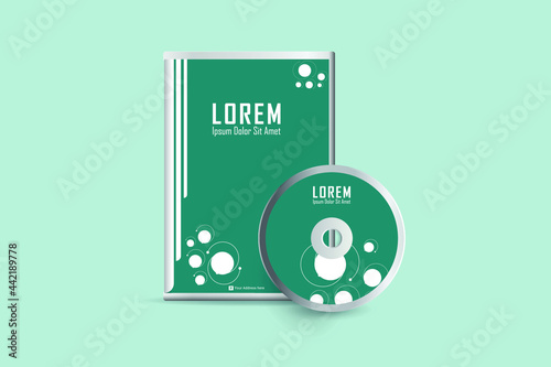 Stylized DVD Cover design template. Luxury, Modern, Elegant, Professional Minimalist Business DVD cover design design with disk label design. Vector illustration