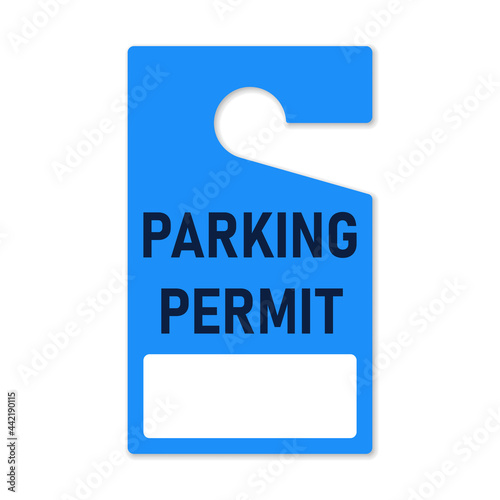 Parking permit hang tag icon. Clipart image isolated on white background