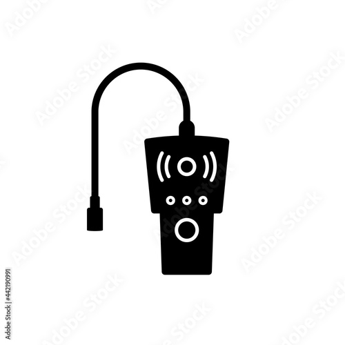 LPG Gas leak detector silhouette icon. Clipart image isolated on white background