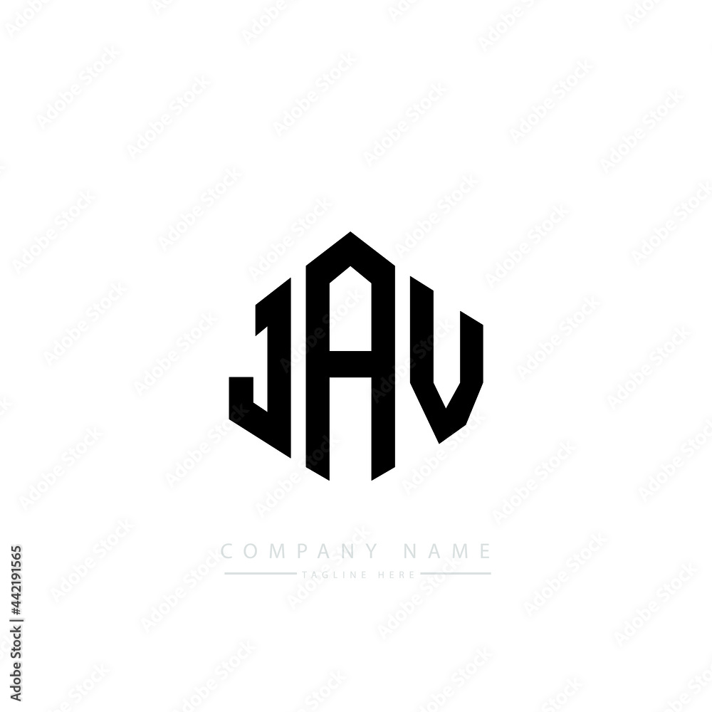Vecteur Stock Jav Letter Logo Design With Polygon Shape Jav Polygon