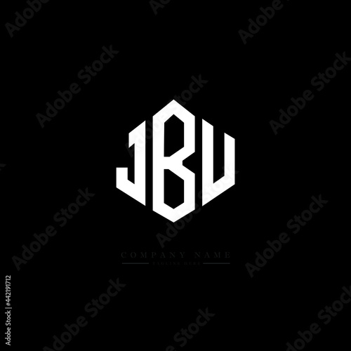 JBU letter logo design with polygon shape. JBU polygon logo monogram. JBU cube logo design. JBU hexagon vector logo template white and black colors. JBU monogram, JBU business and real estate logo. 