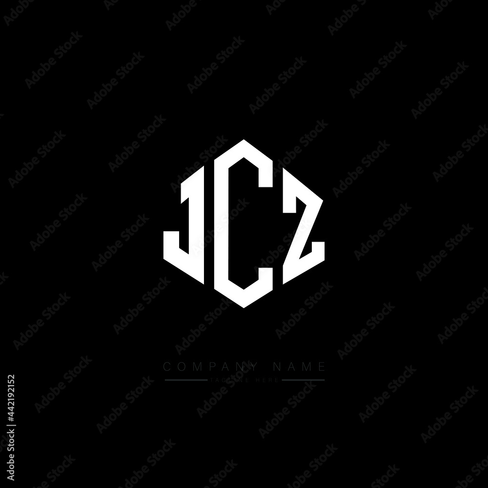 JCZ letter logo design with polygon shape. JCZ polygon logo monogram. JCZ cube logo design. JCZ hexagon vector logo template white and black colors. JCZ monogram, JCZ business and real estate logo. 