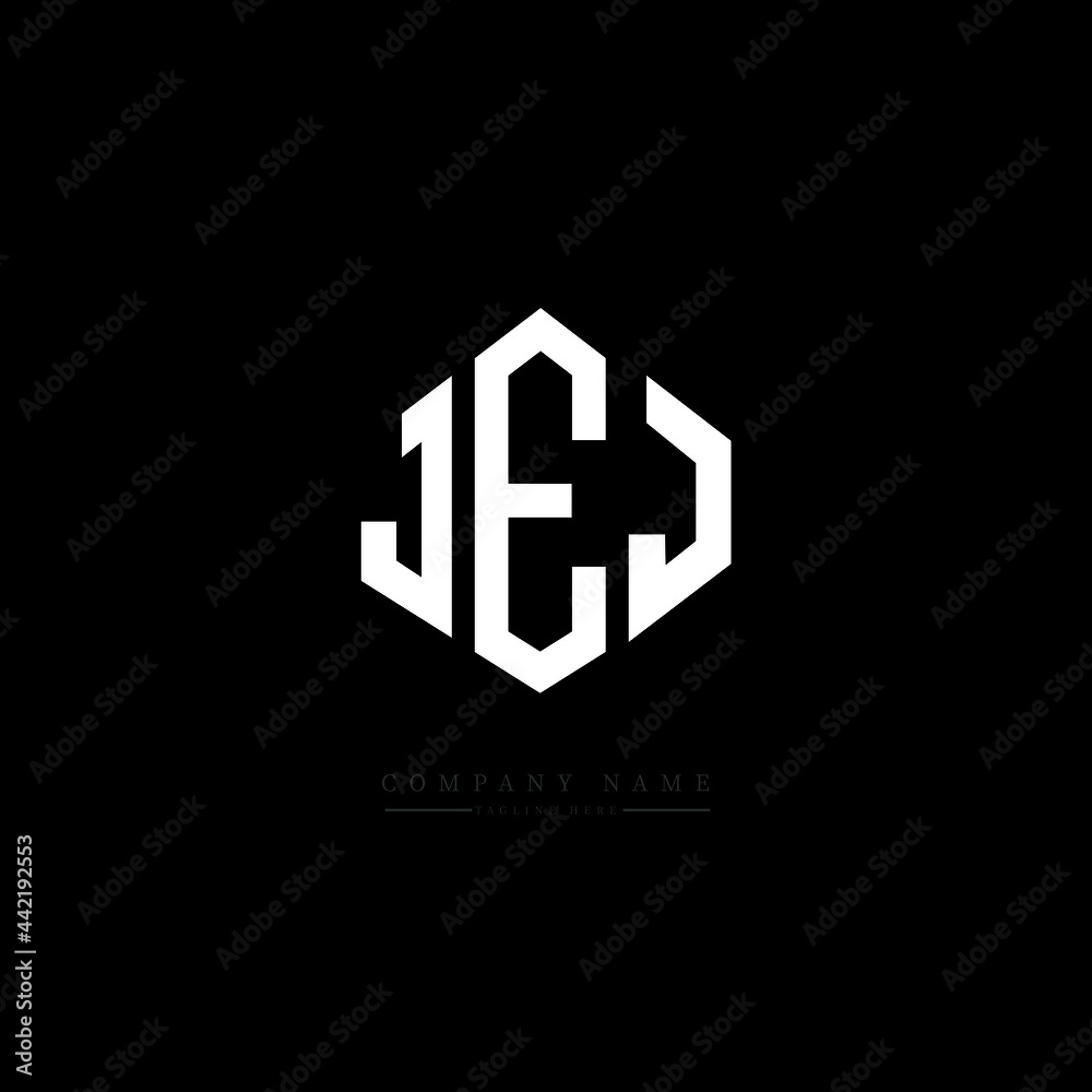 JEJ letter logo design with polygon shape. JEJ polygon logo monogram. JEJ cube logo design. JEJ hexagon vector logo template white and black colors. JEJ monogram, JEJ business and real estate logo.  - obrazy, fototapety, plakaty 