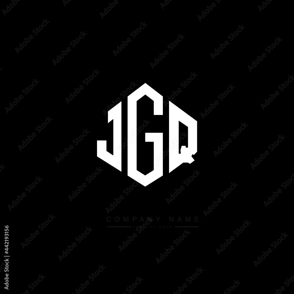 JGQ letter logo design with polygon shape. JGQ polygon logo monogram. JGQ cube logo design. JGQ hexagon vector logo template white and black colors. JGQ monogram, JGQ business and real estate logo. 