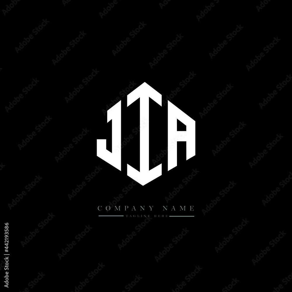 JIA letter logo design with polygon shape. JIA polygon logo monogram. JIA cube logo design. JIA hexagon vector logo template white and black colors. JIA monogram, JIA business and real estate logo. 