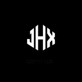 JHX letter logo design with polygon shape. JHX polygon logo monogram. JHX cube logo design. JHX hexagon vector logo template white and black colors. JHX monogram, JHX business and real estate logo. 