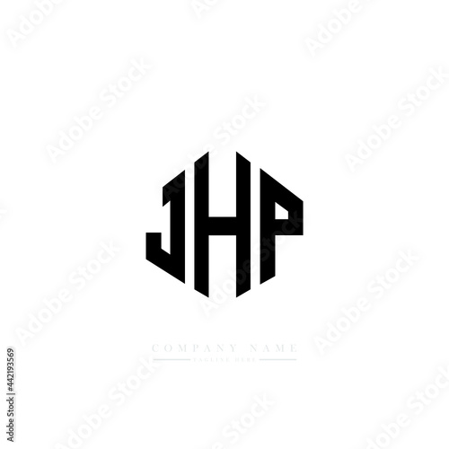 JHP letter logo design with polygon shape. JHP polygon logo monogram. JHP cube logo design. JHP hexagon vector logo template white and black colors. JHP monogram, JHP business and real estate logo.  photo