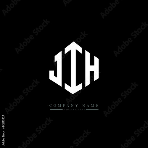 JIH letter logo design with polygon shape. JIH polygon logo monogram. JIH cube logo design. JIH hexagon vector logo template white and black colors. JIH monogram, JIH business and real estate logo. 