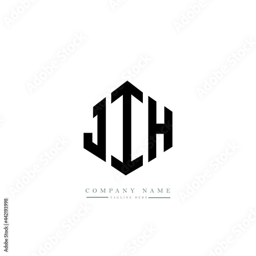 JIH letter logo design with polygon shape. JIH polygon logo monogram. JIH cube logo design. JIH hexagon vector logo template white and black colors. JIH monogram, JIH business and real estate logo. 