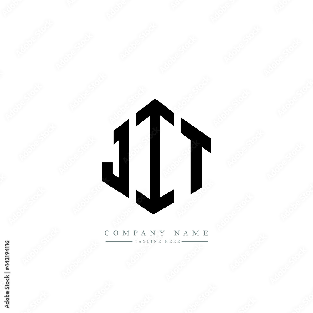 JIT letter logo design with polygon shape. JIT polygon logo monogram ...