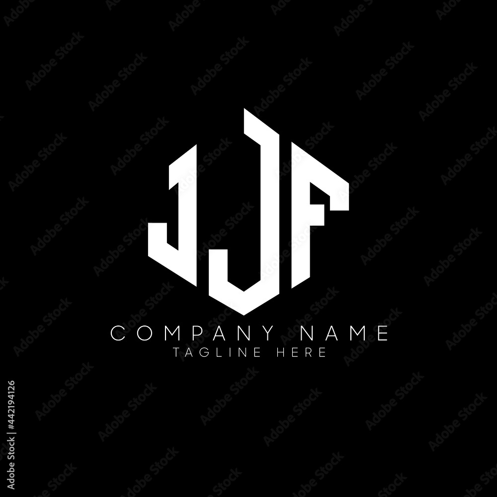 JJF letter logo design with polygon shape. JJF polygon logo monogram. JJF cube logo design. JJF hexagon vector logo template white and black colors. JJF monogram, JJF business and real estate logo. 