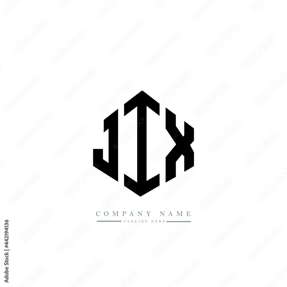 JIX letter logo design with polygon shape. JIX polygon logo monogram. JIX cube logo design. JIX hexagon vector logo template white and black colors. JIX monogram, JIX business and real estate logo. 